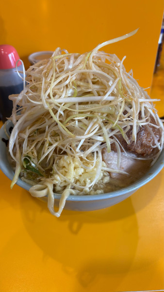 「ラーメン小(ニンニク、カラメ)+ネギダブル」@ラーメン二郎 八王子野猿街道店2の写真
