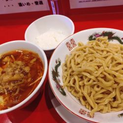 スタミナつけめん、大盛り、サービスライス