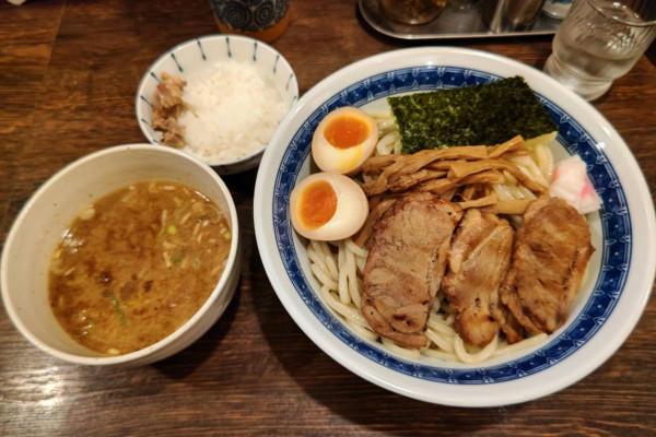 「○得つけめん(中盛)+ちょこっとごはん」@麺恋処 き楽の写真