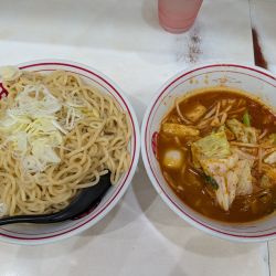 冷やし味噌、野菜、麺超特盛