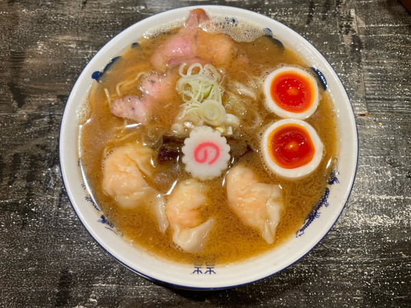 「味玉 海老ワンタン麺」@あいだや2の写真