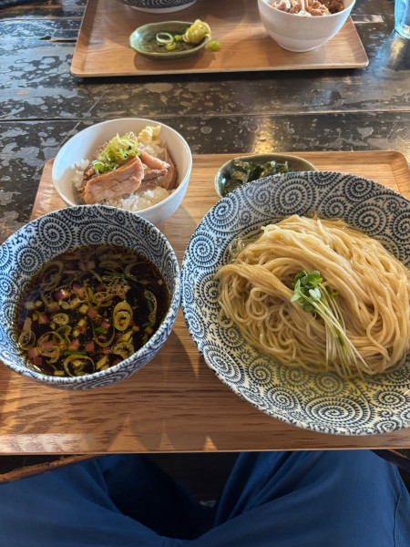「昆布水つけそばセット➕大盛」@MEN-YA 大黒の写真