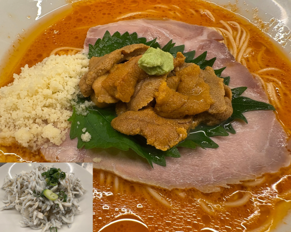 「[限定]ウニラーメン+しらすごはん」@むかん  錦糸町店の写真