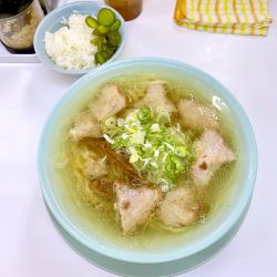 中華そば塩変更&サービスライス。¥850。