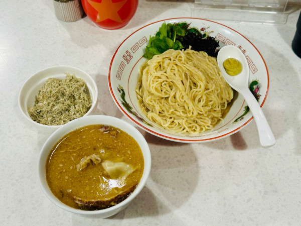 「【限定】特製牡蠣塩つけそば(大)【2300円】」@ラーメン星印の写真