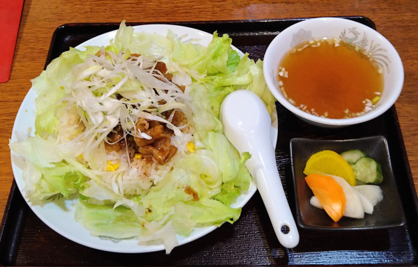 「豚バラチャーハン＋トマト入り海老チリ」@栄華軒の写真