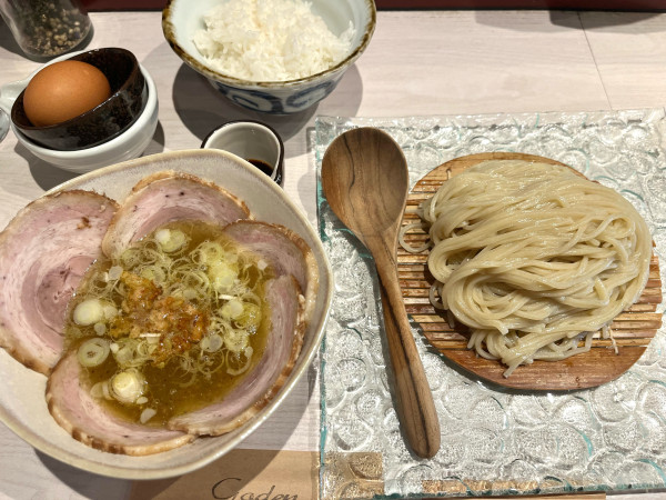 「ざるチャーシューつけ麺TKG」@柳麺 呉田-goden-の写真