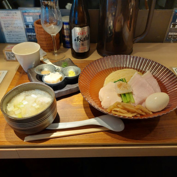 「特製帆立の昆布水つけ麺 大盛＋ピール」@Tokyo Style Noodle ほたて日和の写真