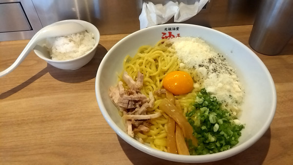 「油そば＋Ａ（１，０００円）＋追い飯（１００円）」@元祖油堂 町田店の写真