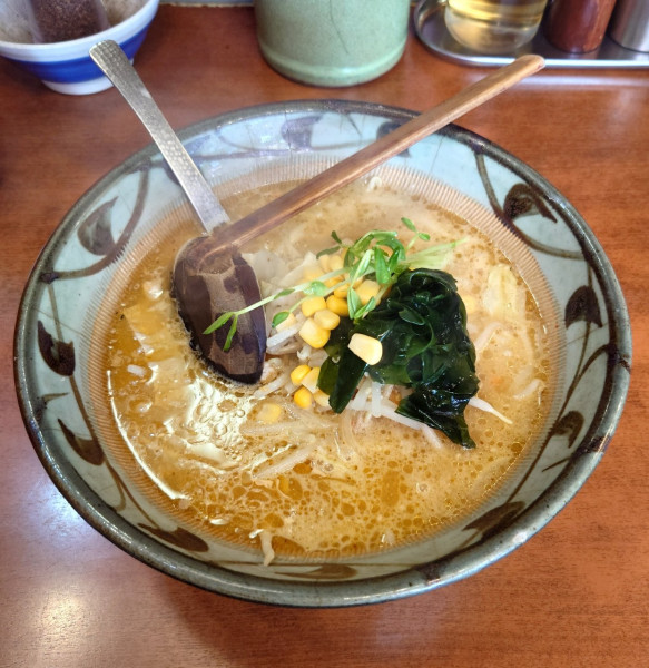 「味噌一（純正ゴマ油、半麺、1000円）」@味噌一 常盤台店の写真