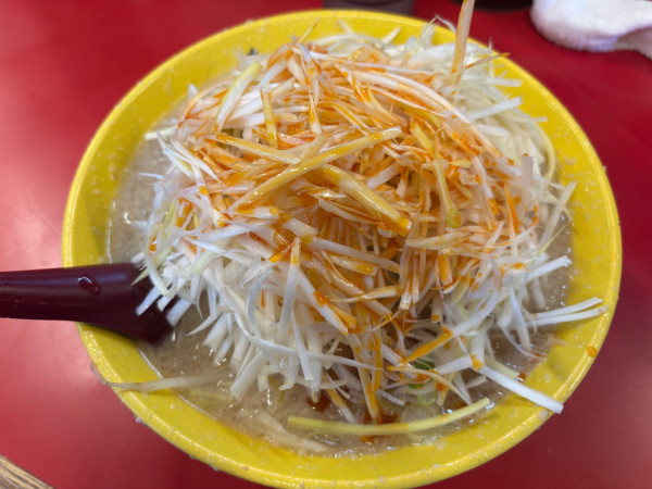 「味玉らーめん＋半ねぎ＋半ライス」@らーめん弁慶 浅草本店の写真