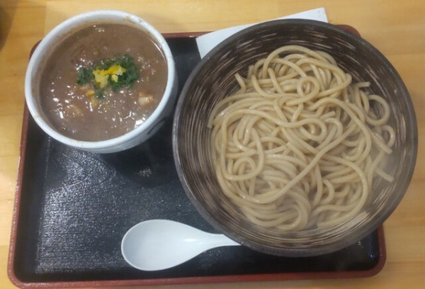「骨粉つけ麺1050円 ・並盛400g ・温かい麺」@自家製麺まつおの写真