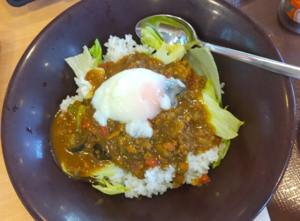 「スパイシーキーマカレー丼690円」@すき家 4号福島松浪店の写真