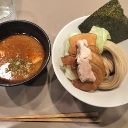 海老つけ麺（肉増し）