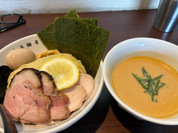 「【限定】特製鮟肝つけ麺1270円」@旬菜麺屋 雅流の写真