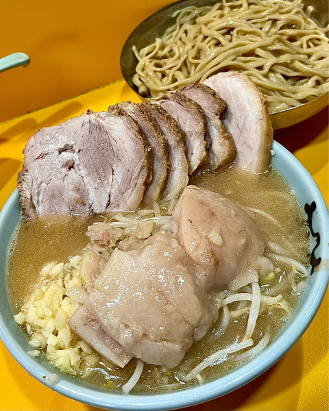 「塩シークヮーサーつけ麺 ニンニクマシマシ アブラマシマシ」@ラーメン二郎 八王子野猿街道店2の写真