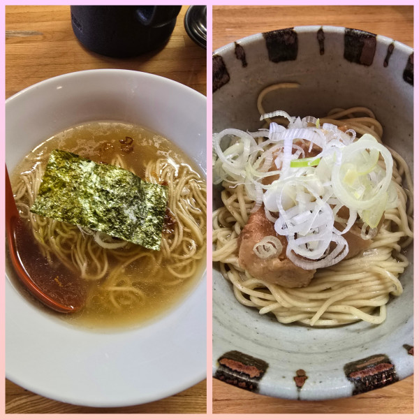 「ナナハンかけそば　サンゴーブタまぜそば　750円 350円」@支那そば なかじまの写真