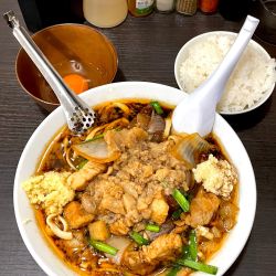 スタ満ソバ+小ライス+生玉子