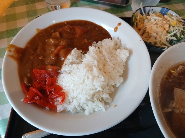 「カレーライスと半ラーメン 900円」@麺 三福の写真