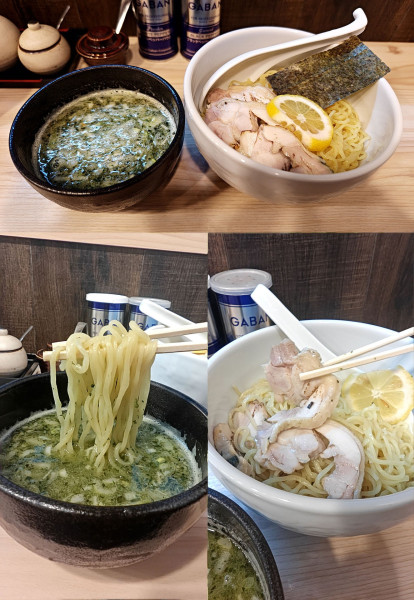 「限定『バジル鶏つけ麺+大盛(￥940+100)』」@らーめん鶏の一の写真