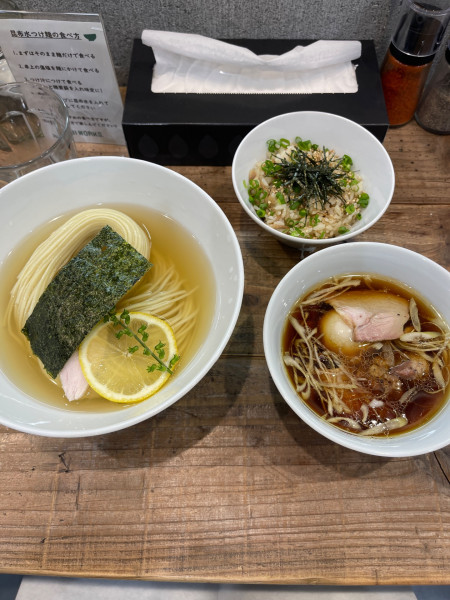 「つけ麺大盛り　昆布　醤油　卵　混ぜご飯」@3931WORKS.の写真