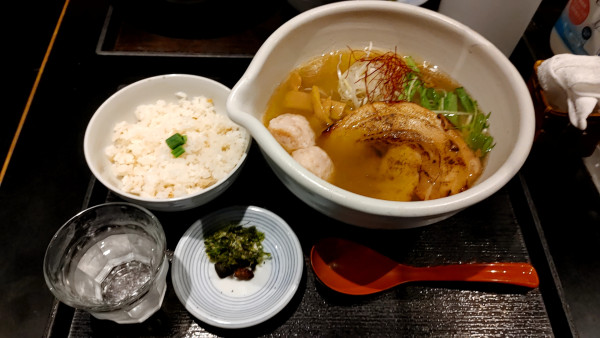 「銀笹塩ラーメン、半鯛飯」@麺処 銀笹の写真
