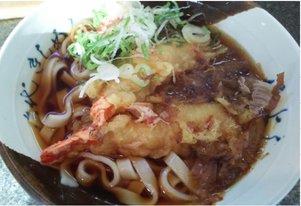 「えび天きしめん」@名代きしめん 住よし JR名古屋駅1・2番ホーム店の写真