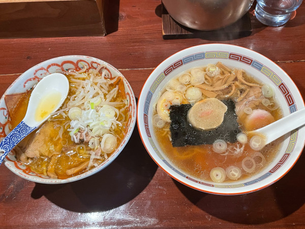 「昔風ハーフ¥850 味噌ハーフ¥850」@らーめん みかんの写真