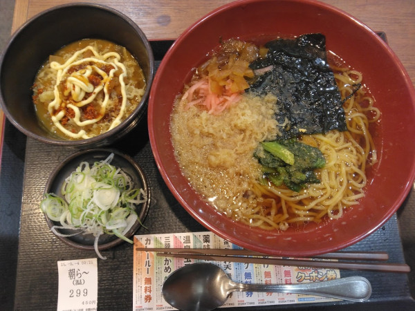 「朝中華４５０円、クーポンでカレールー２００円が無料」@ゆで太郎 柏豊四季店の写真