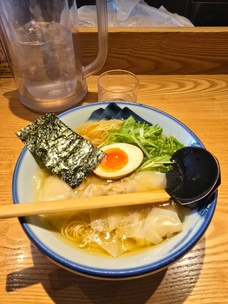 「雲呑ラーメン　塩」@AFURI 立川店の写真