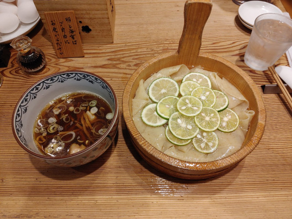 「すだち昆布水つけ麺 1600円」@かね田の写真