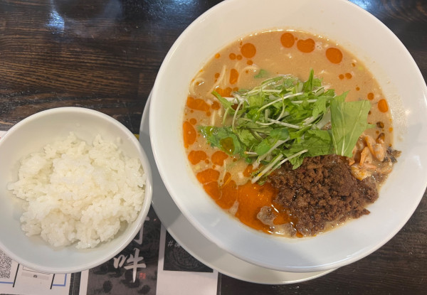 「担々麺（白胡麻）1200円+小ライス150円」@四川担担麺 阿吽 浅草店の写真