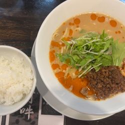 担々麺（白胡麻）1200円+小ライス150円