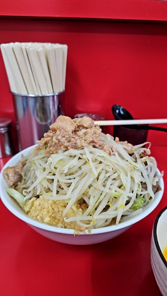 「ラーメン(中)生卵」@ラーメン二郎 柏店の写真