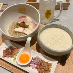 ４種のチーズのふわわ塩つけ麺＋ハイボールサンキュー