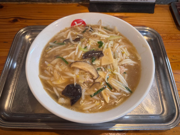 「【限定】生碼麺(とろみあんかけもやしそば)+チャーハン(小)」@中華そば まるきの写真