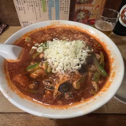 オロチョンらーめん(ダブルスーパー辛さ6倍)+ビール中瓶