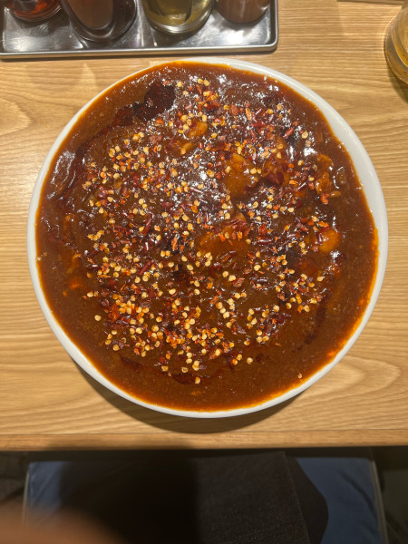 「【限定】ピリ辛濃厚海老餡掛けラーメン」@ROCK MOUNTAINの写真