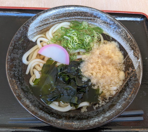 「かけうどん600円」@まるきちうどんの写真