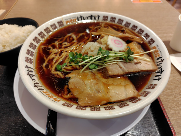 「Cセット¥1410(中華そば、唐揚げ2 個、ライス)」@NEW OLD STYLE 肉そばけいすけの写真