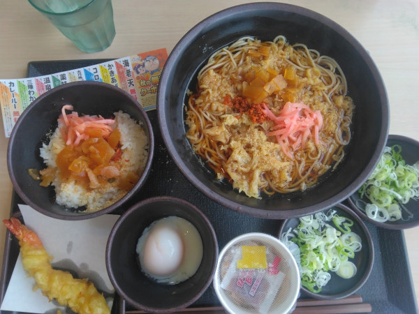 「朝そば”納豆”500円、クーポンで海老天150円が無料」@ゆで太郎 16号白井富塚店の写真