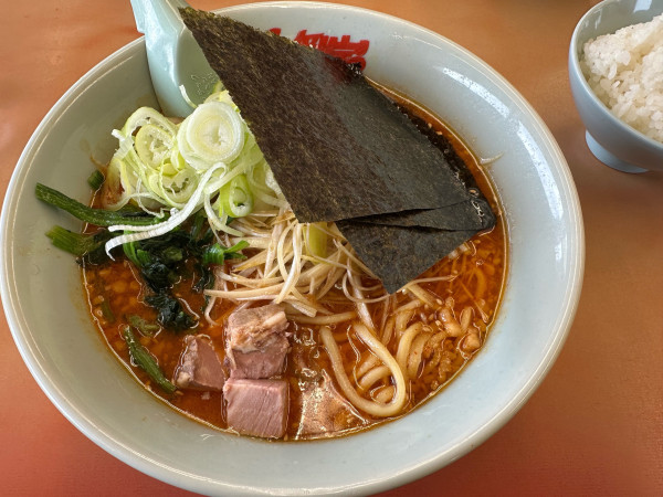 「辛味噌ネギ+青ネギ」@ラーメン山岡家 守谷店の写真