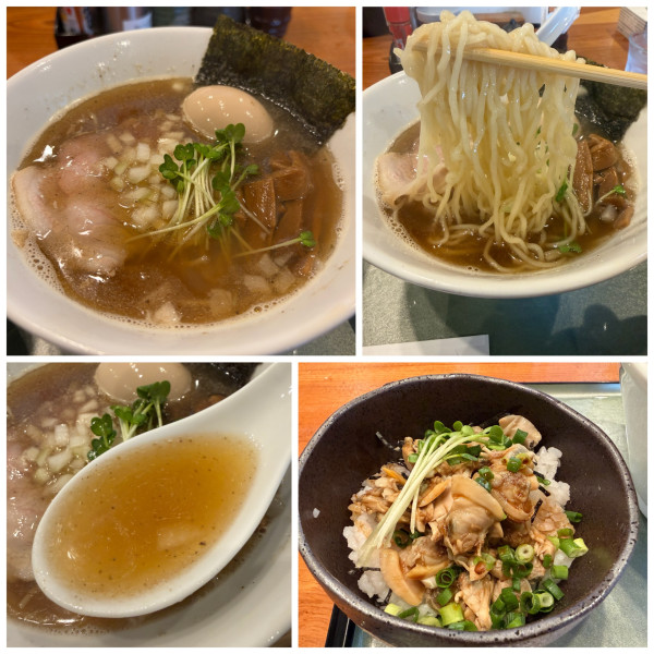 「味玉煮干し中華そば1100円アサリご飯300円」@麺匠 清兵衛 下赤坂店の写真