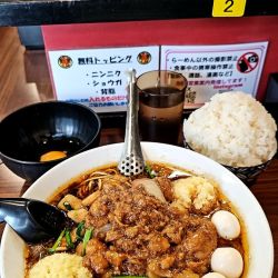 スタ満そば（細麺）生卵＋まさおW＋🍚