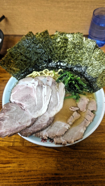 「チャーシューメン+のり+ライス」@横浜家系ラーメン上々家の写真