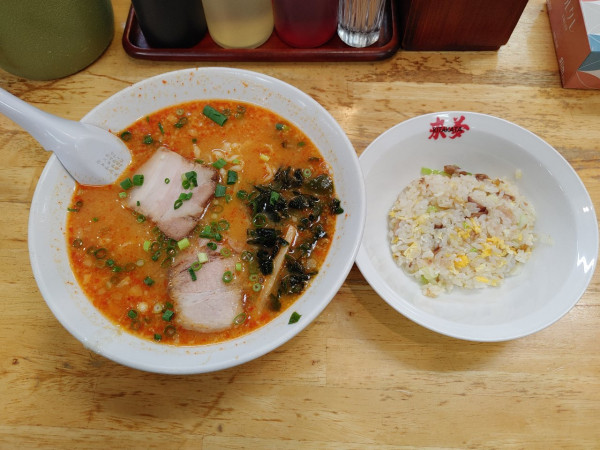 「辛味噌 10番 ミニ炒飯 940+150円」@喜多方ラーメン 来夢 会津若松駅前店の写真