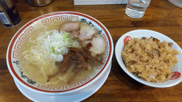 「中華そば+特製肉めし」@田中そば店 浅草店の写真
