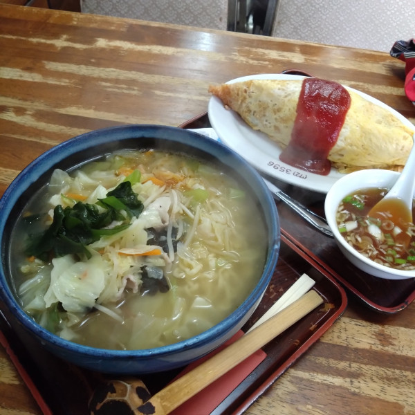 「たんめん880円、オムライス1000円」@そば處 長寿庵の写真