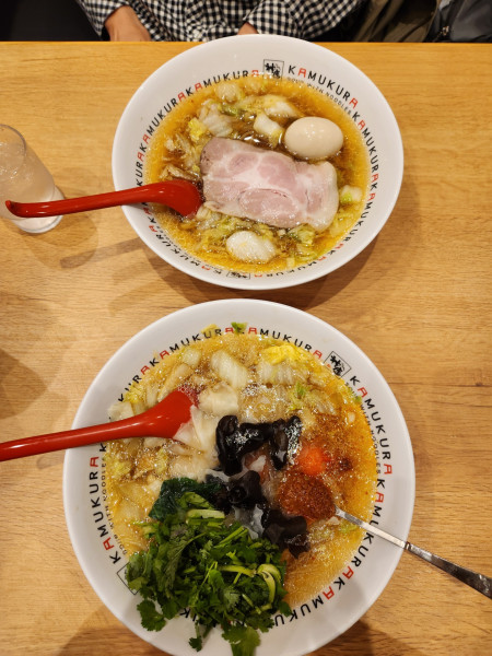 「煮玉子ラーメンと神麻辣湯春雨」@どうとんぼり神座 さいたま新都心けやきひろば店の写真