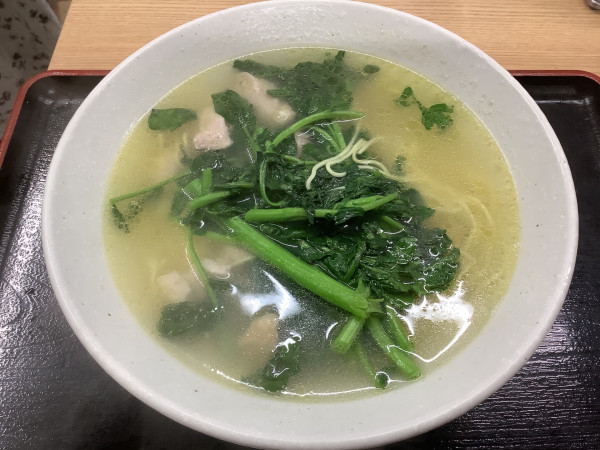 「クレソン鶏塩ラーメン　1250円」@中華そば 岩三郎の写真